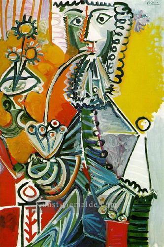 Mousquetaire a la pipe et fleurs 1968 Kubismus Pablo Picasso Ölgemälde